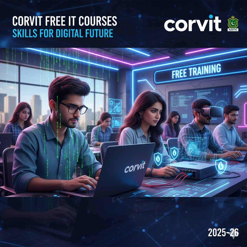 Corvit Systems Free IT Courses 2025-26 NAVTTC Kamyab Jawan Training Lahore Faisalabad